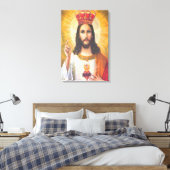 Jesus King wrapped Canvas Leinwanddruck (Insitu (Schlafzimmer))