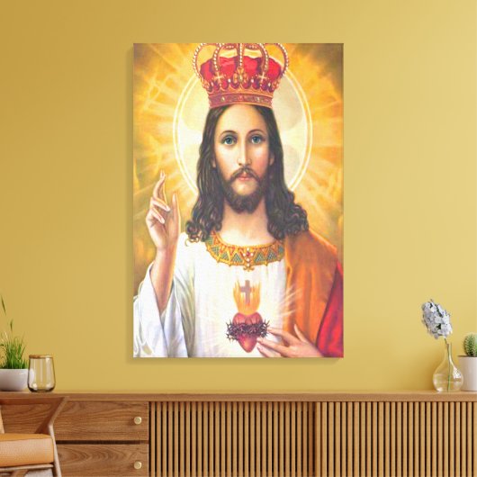 Jesus King wrapped Canvas Leinwanddruck (Insitu (Wohnzimmer))