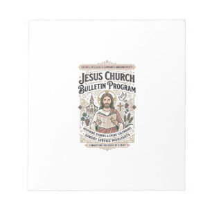 Jesus-Kirche Bulletin Programm Jesus-Kirche Bullet Notizblock