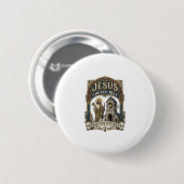 Jesus-Kirche Glocke Jesus-Kirche Glocke Christlich Button (Vorne & Hinten)