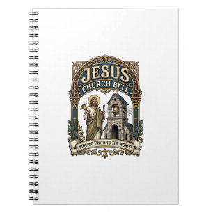 Jesus-Kirche Glocke Jesus-Kirche Glocke Christlich Notizblock