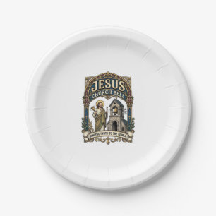 Jesus-Kirche Glocke Jesus-Kirche Glocke Christlich Pappteller