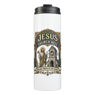 Jesus-Kirche Glocke Jesus-Kirche Glocke Christlich Thermosbecher