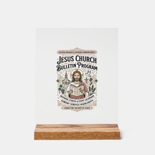 Jesus-Kirche Mitteilungsblatt Programm Jesus-Kirch Acrylschild (Vorderseite)
