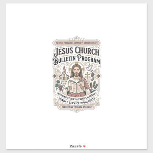 Jesus-Kirche Mitteilungsblatt Programm Jesus-Kirch Aufkleber (Blatt)