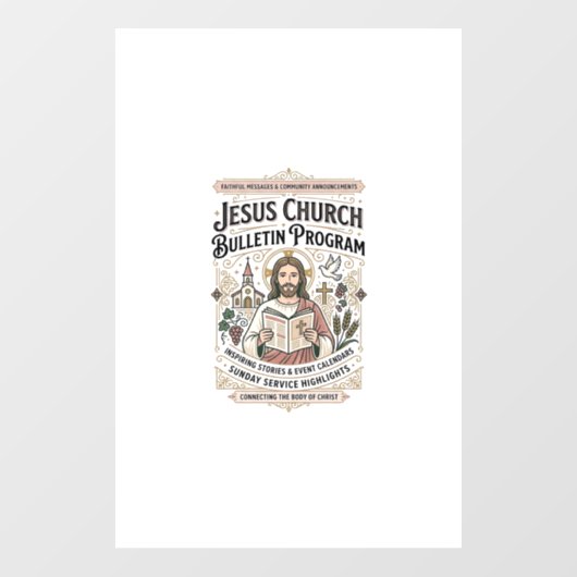 Jesus-Kirche Mitteilungsblatt Programm Jesus-Kirch Fensteraufkleber (Blatt)