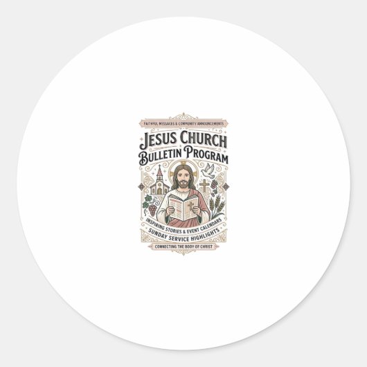Jesus-Kirche Mitteilungsblatt Programm Jesus-Kirch Runder Aufkleber (Vorderseite)