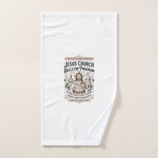 Jesus-Kirchen-Bulletin-Programm Jesus-Kirchen-Bull Handtuch (Handtuch)