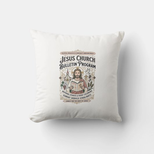 Jesus-Kirchenbulletin-Programm Jesus Kirchenbullet Kissen (Vorderseite)