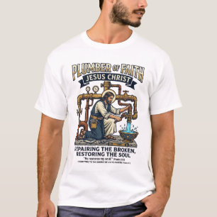 Jesus Klempner Grafik T-Shirt Christliche Kunst_1