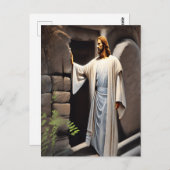 Jesus klopft an der antiken Tür Postkarte (Vorne/Hinten)