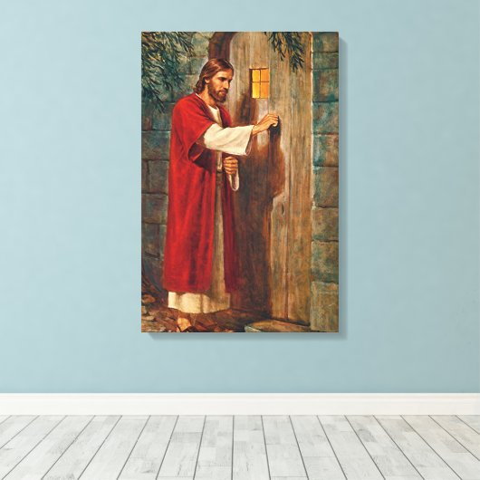 Jesus klopft an der Tür Leinwanddruck (Insitu (Holzboden))