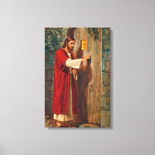 Jesus klopft an der Tür Leinwanddruck (Vorderseite)