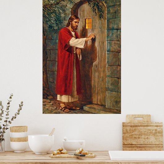 Jesus klopft an die Tür Poster (Küche)