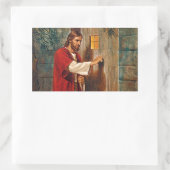Jesus klopft an die Tür Rechteckiger Aufkleber (Tasche)