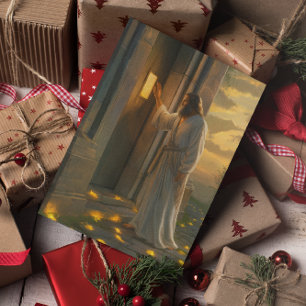 Jesus klopft an einer rustikalen Tür Karte