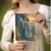 Jesus klopft an einer rustikalen Tür Karte