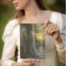 Jesus klopft an einer rustikalen Tür Karte