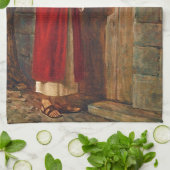 Jesus klopft auf der Tür Küchentuch (Gefaltet)