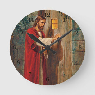 Jesus klopft auf der Tür Runde Wanduhr
