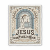 Jesus Kloster Minimal Jesus Kloster Minimal Chri Aufkleber (Vorderseite)