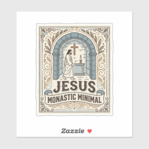 Jesus Kloster Minimal Jesus Kloster Minimal Chri Aufkleber