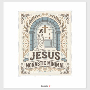 Jesus Kloster Minimal Jesus Kloster Minimal Chri Aufkleber