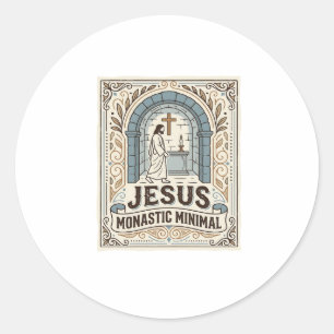 Jesus Kloster Minimal Jesus Kloster Minimal Chri Runder Aufkleber