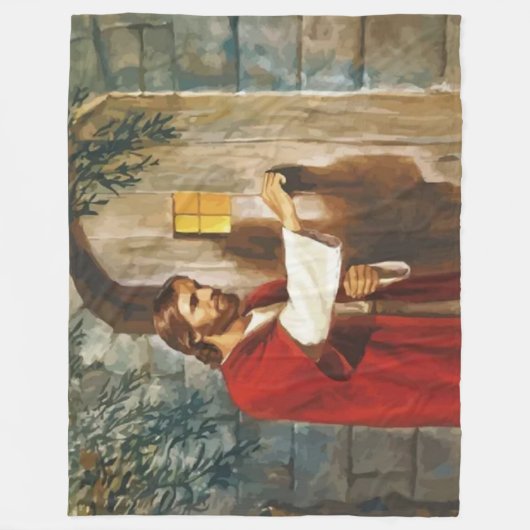 JESUS KNOCKIERT AN DER TÜR FLEECEDECKE (Vorderseite)