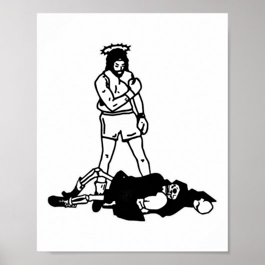 Jesus Knockout Grim Sensenmann X Jesus erobert den Poster (Vorne)