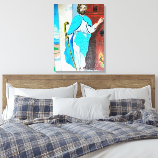 JESUS KNOCKS Leinwand (Insitu (Schlafzimmer))