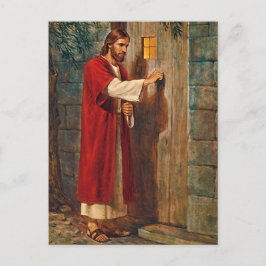 Jesus Knocks On The Door Postkarte