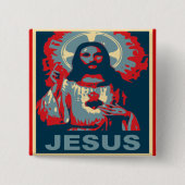 Jesus-Knopf (Obama-Art) Button (Vorderseite)