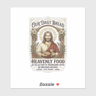 Jesus-Kochbuch Rezeptkarte Ästhetisches Vintage-Sh Aufkleber