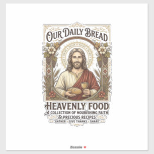 Jesus-Kochbuch Rezeptkarte Ästhetisches Vintage-Sh Aufkleber