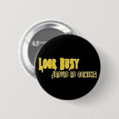 Jesus kommt auf Knopf Button (Vorne & Hinten)