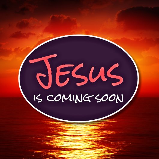 Jesus kommt bald auf dem Vinyl-Sticker nach Maß Aufkleber