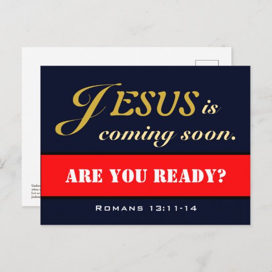 Jesus kommt bald postkarte (Vorne/Hinten)