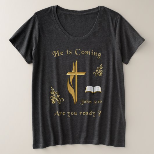 Jesus kommt große größe T-Shirt (Design vorne)