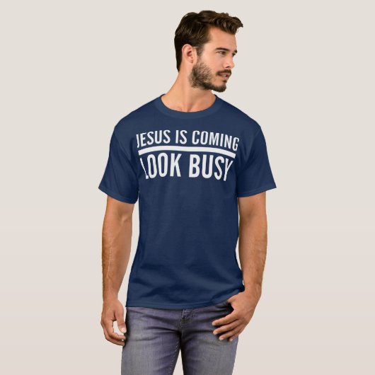 Jesus kommt mit seinem Christlichen, lustigen Jesu T-Shirt (Vorne ganz)