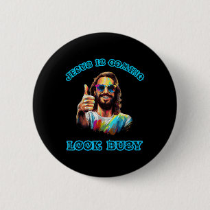 Jesus kommt mit viel Spaß in der Gefärbte Krawatte Button