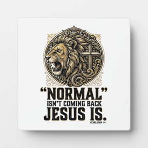 Jesus kommt zurück Löwe Kreuz Christliches T-Shirt Fotoplatte
