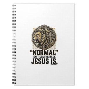 Jesus kommt zurück Löwe Kreuz Christliches T-Shirt Notizblock