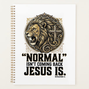 Jesus kommt zurück Löwe Kreuz Christliches T-Shirt Planer