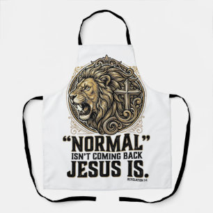 Jesus kommt zurück Löwe Kreuz Christliches T-Shirt Schürze