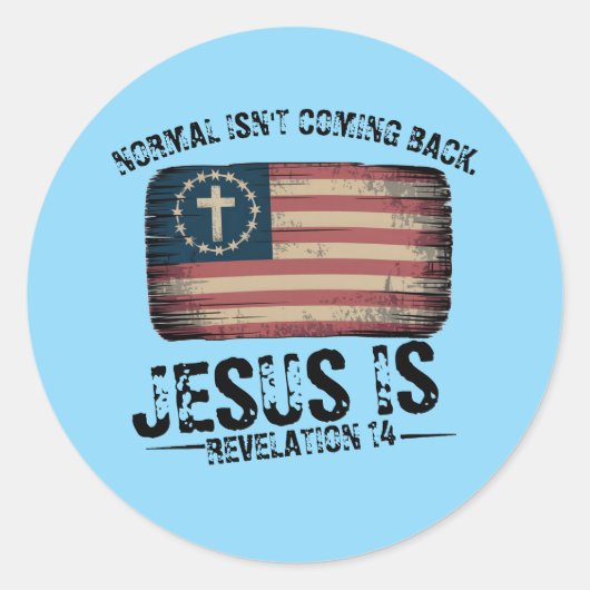Jesus kommt zurück runder aufkleber (Vorderseite)