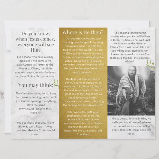 Jesus kommt zurück zum ENGLISCHEN Evangelium-Trakt (Rückseite)