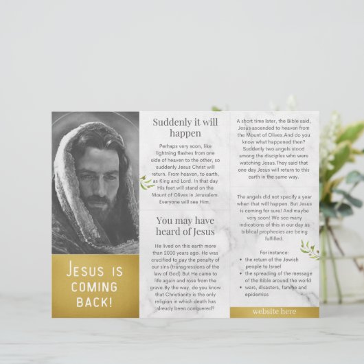 Jesus kommt zurück zum ENGLISCHEN Evangelium-Trakt (Stehend Vorderseite)