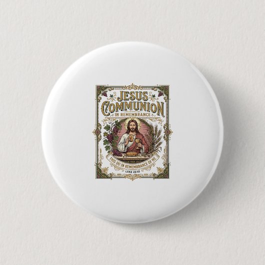 Jesus Kommunion Jesus Kommunion Christlicher Glaub Button (Vorderseite)