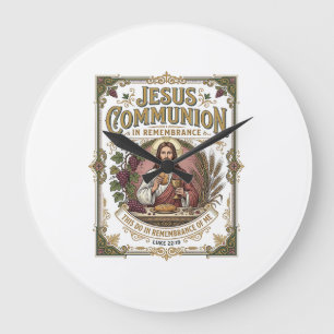 Jesus Kommunion Jesus Kommunion Christlicher Glaub Große Wanduhr